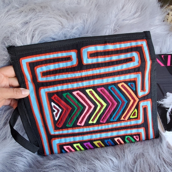 Envelop Clutch / Mola / Boho/ Etnic artisanal - Picture 5 of 8